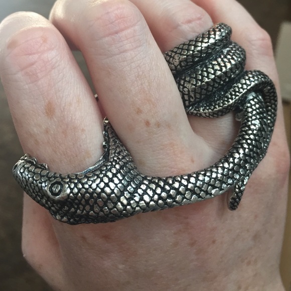 Serpent Multi-finger Pewter Ring