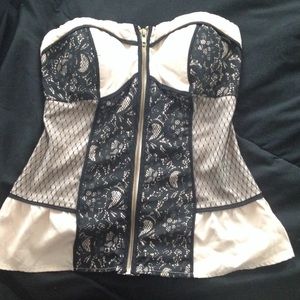Rampage pink/black lace corset top