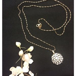 lia sophia antique gold crystal necklace