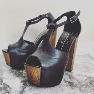 Jessica Simpson Wooden Platform Shoes