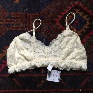 Honeydew madewell white lace bralette size small