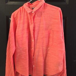 Orange button down blouse