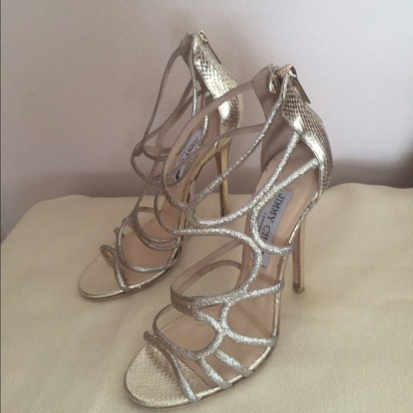 Jimmy Choo gold glitter  sandals Sold on ebay