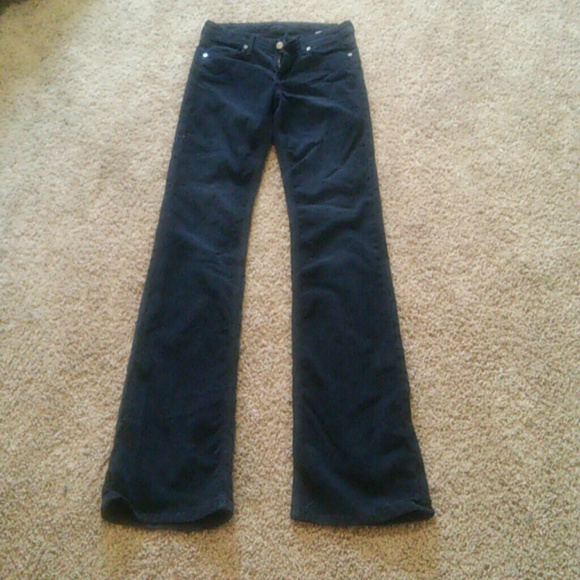 7FAMK size 26L black corduroy jeans good cond