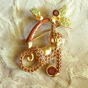 Authentic Swarovski Swinging Monkey Pin 🐒NWOT