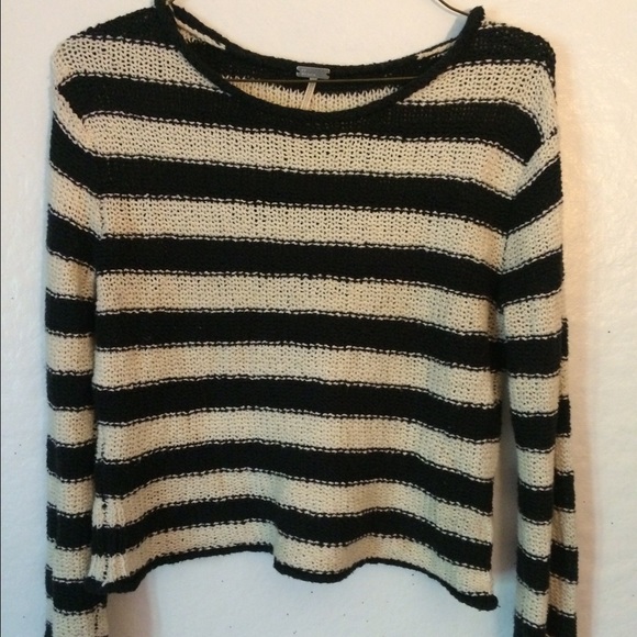 SOLD Free people black and white striped crop