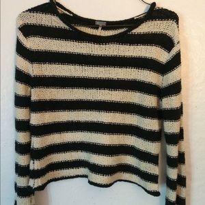 SOLD Free people black and white striped crop