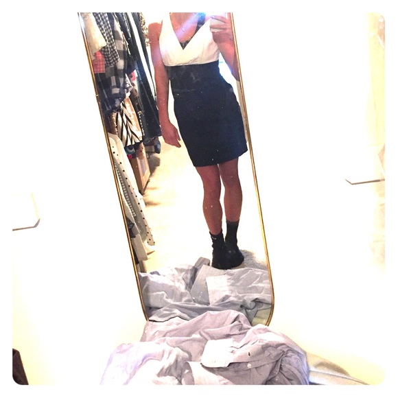 Express classic black and white dress