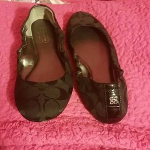 Black Coach Ballet Flats