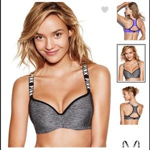PINK ultimate racerback push up bra