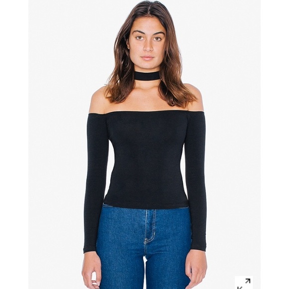 American Apparel Midlength Choker top black
