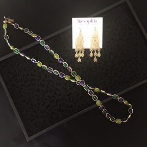 lia sophia matte gold necklace and earrings