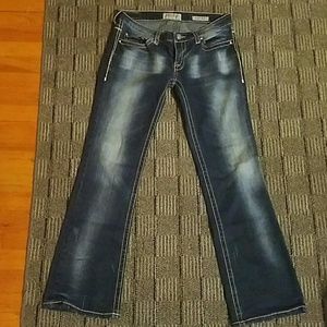 Buckle boot cut jeans