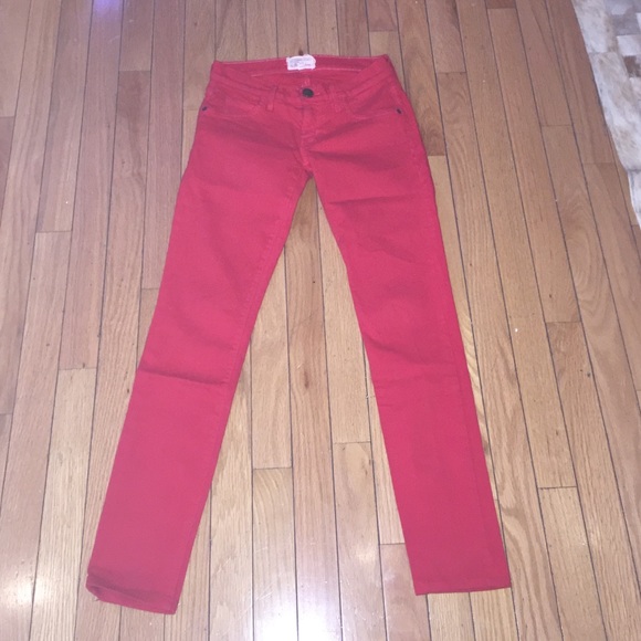 Current Elliot bright red skinny ankle jean - Picture 1 of 3