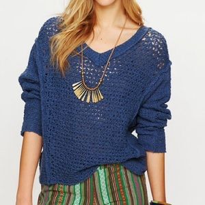** SOLD **Free people blue Laguna pullover sweater