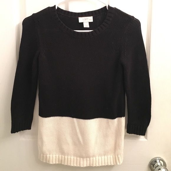LOFT black and white knit sweater
