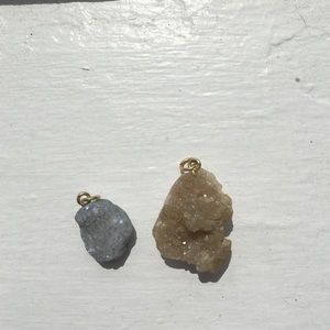 Two Druzy genuine stone pendants