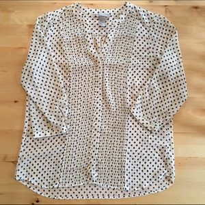Polka Dot Pleated Blouse