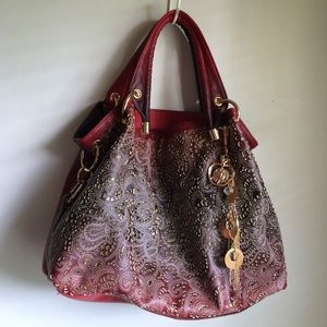 Red Ombré Boho Bag and belt buckle bundle