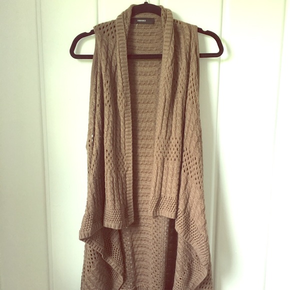Brown Long Light Sweater Vest