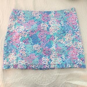 Blue Floral Patterned Lilly Pulitzer Skirt