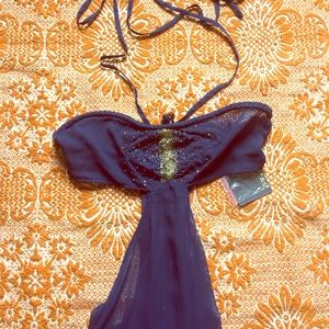 Asos Sheer bathing suit maxi cover with glitter