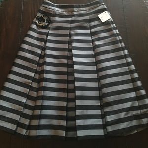 NWT Nordstrom A-line striped metallic skirt