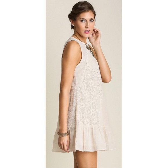 ❗️CLEARANCE❗️ Ivory Lace Tunic Dress Size S M L - Picture 2 of 3