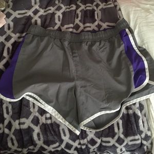 Gray and Purple Athletic Shorts