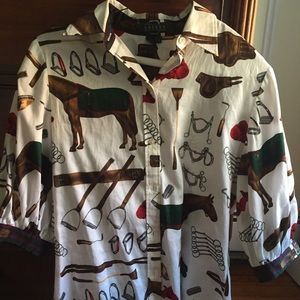 Equestrian Print Preppy Ralph Lauren Shirt