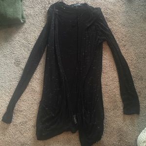 Thin lightweight black (white speck) cardigan