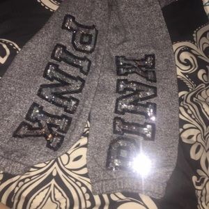 Pink cropped Capri sweatpants