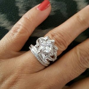 Silver Lotus Engagement Ring