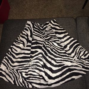 Express High Waist Zebra Print Full Midi Skirt