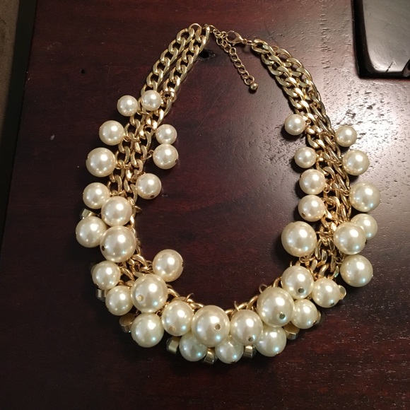 Gold Chain Pearl Necklace