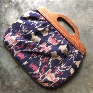 Blue, Red, & Beige Handbag