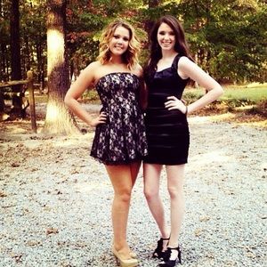 Black lace cocktail dress