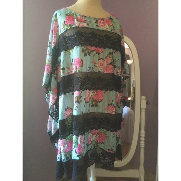 Betsey Johnson Floral Swim/Beach Coverup