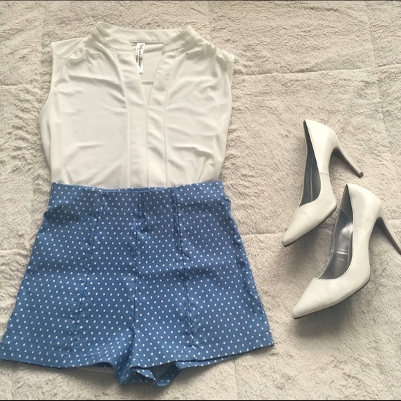 High Waisted Periwinkle Shorts