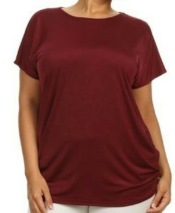 Burgundy Scoop neck top NWOT