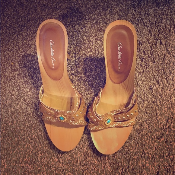 Cute heels!:) brown, gold, & Aqua