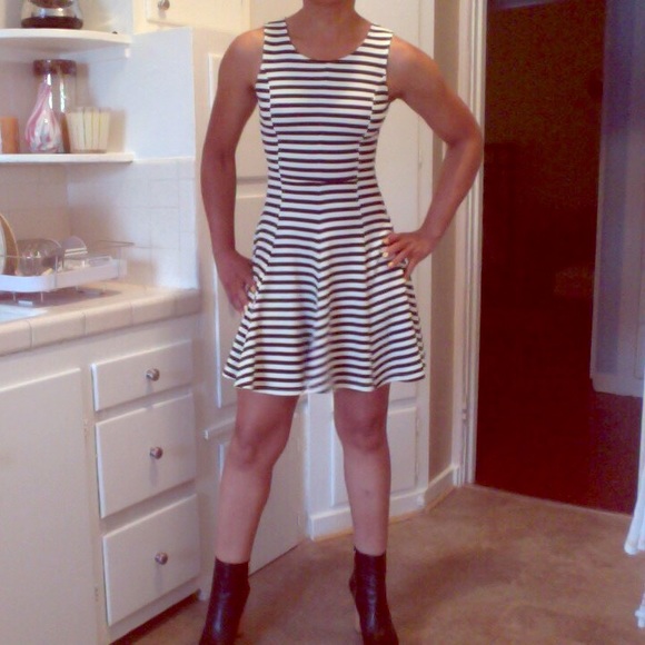 Olivaceous Dresses & Skirts - Black and white striped Olivaceous dress.