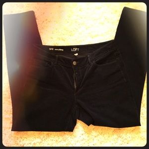 Ann Taylor Loft Corduroy Black Curvy Pants size 12