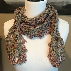 Metallic crochet scarf