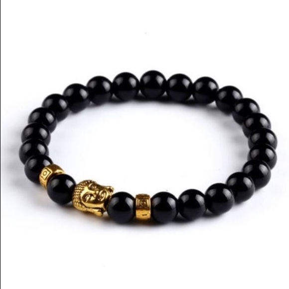 New! Stone Bead Buddha Head Bracelet