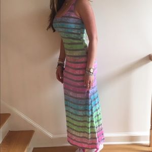 Color striped maxi dress
