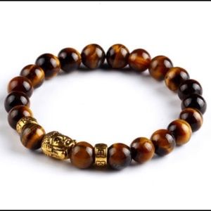 New! Stone Bead Buddha Head Bracelet
