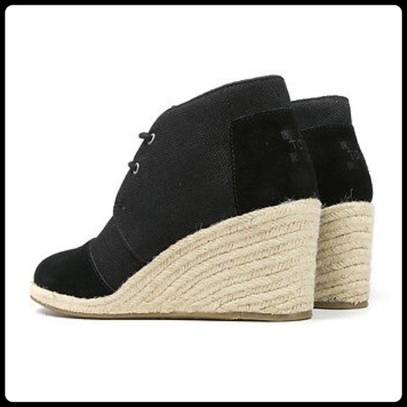 📛SOLDOUT📛 DESERT SUEDE CANVAS WEDGE [TOMS] - Picture 3 of 4