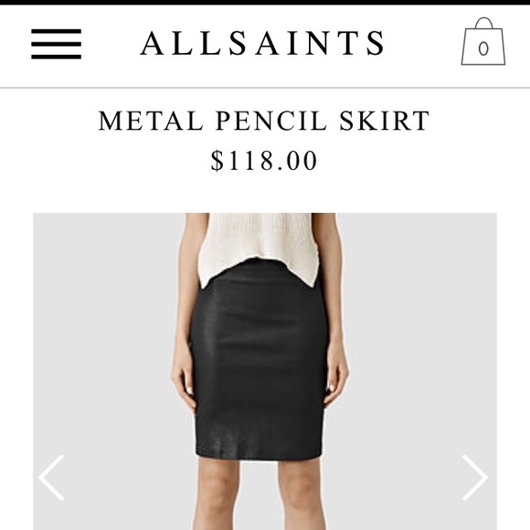 🔥 All Saints Metal Pencil Skirt 🔥