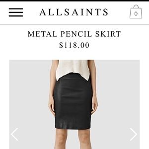 🔥 All Saints Metal Pencil Skirt 🔥